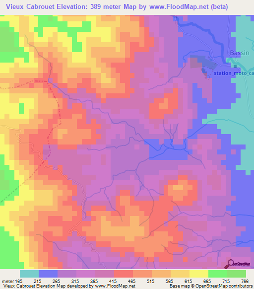 Vieux Cabrouet,Haiti Elevation Map