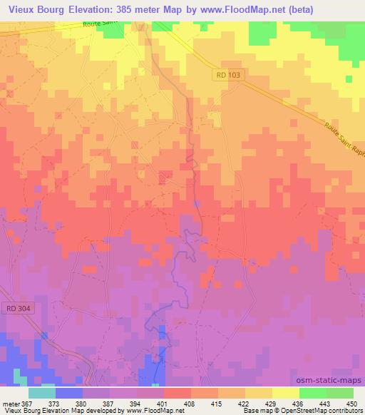 Vieux Bourg,Haiti Elevation Map