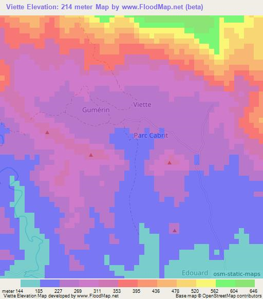 Viette,Haiti Elevation Map