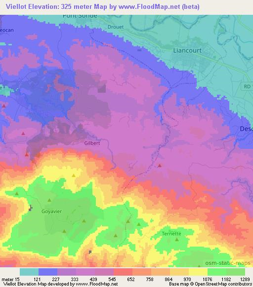 Viellot,Haiti Elevation Map