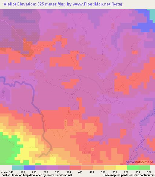 Viellot,Haiti Elevation Map