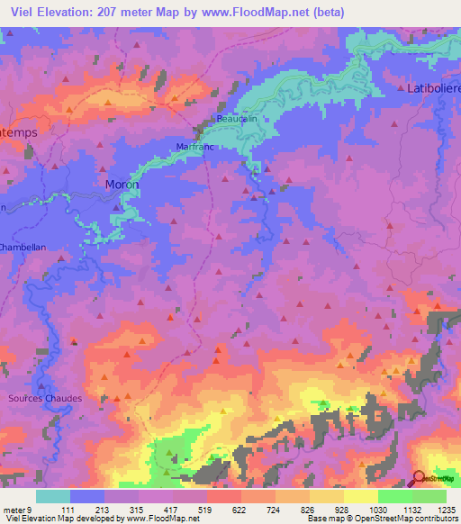 Viel,Haiti Elevation Map