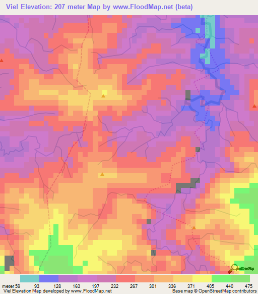 Viel,Haiti Elevation Map