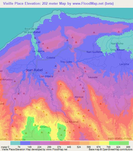 Vieille Place,Haiti Elevation Map