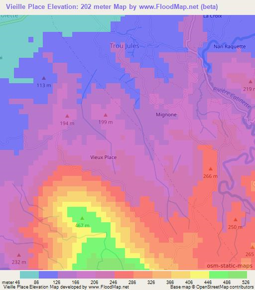 Vieille Place,Haiti Elevation Map