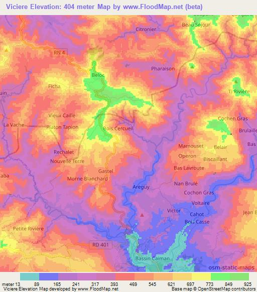 Viciere,Haiti Elevation Map