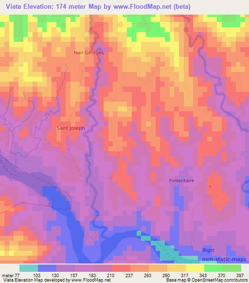 Viata,Haiti Elevation Map