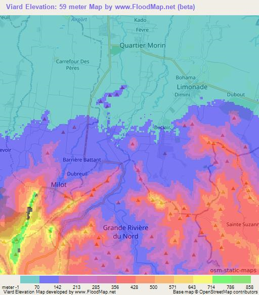 Viard,Haiti Elevation Map