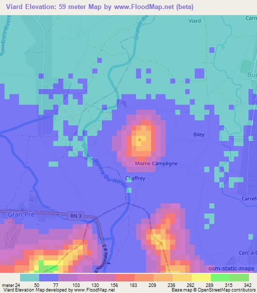 Viard,Haiti Elevation Map