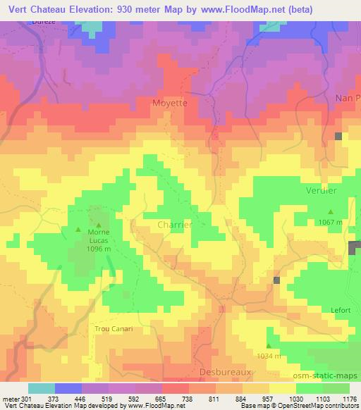 Vert Chateau,Haiti Elevation Map