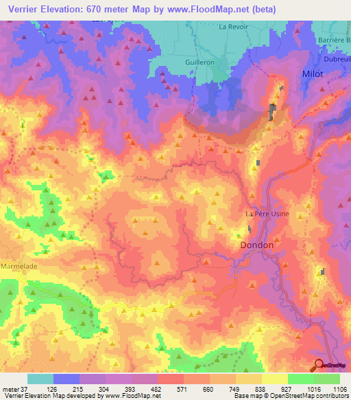 Verrier,Haiti Elevation Map