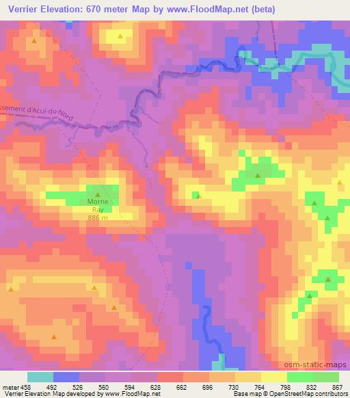 Verrier,Haiti Elevation Map