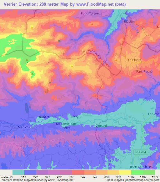 Verrier,Haiti Elevation Map