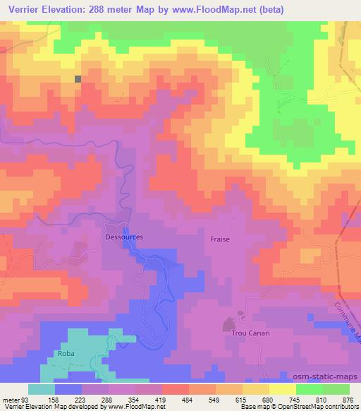 Verrier,Haiti Elevation Map