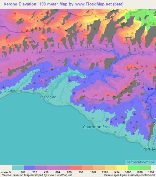 Verone,Haiti Elevation Map