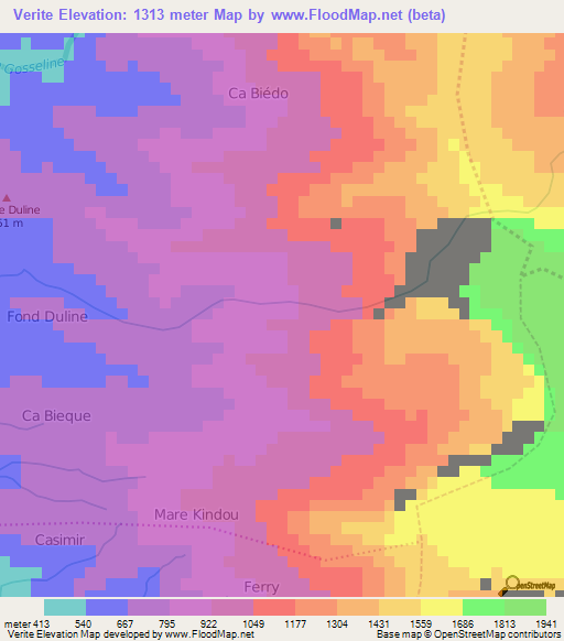 Verite,Haiti Elevation Map