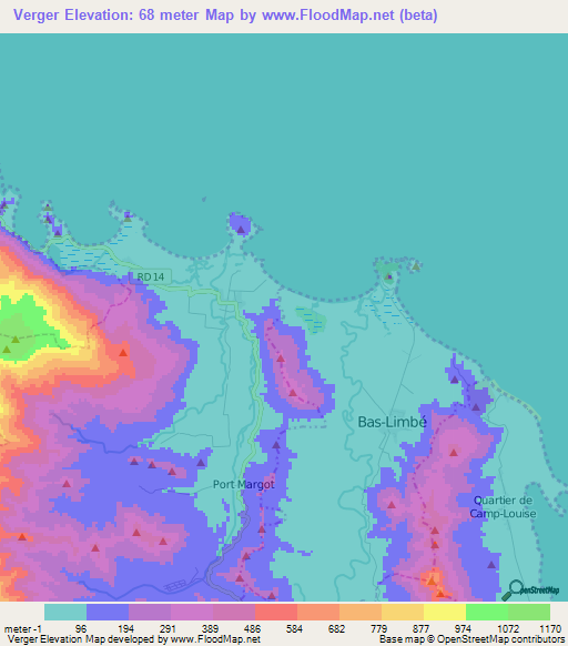 Verger,Haiti Elevation Map