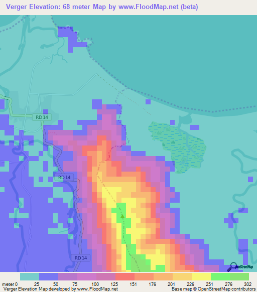 Verger,Haiti Elevation Map