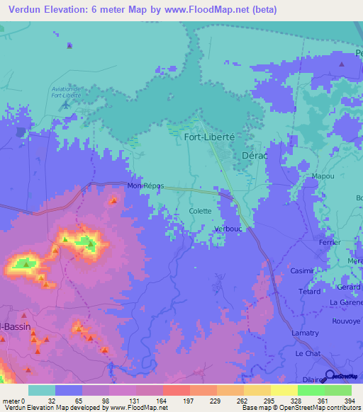 Verdun,Haiti Elevation Map