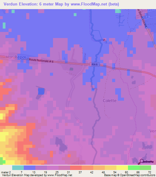 Verdun,Haiti Elevation Map