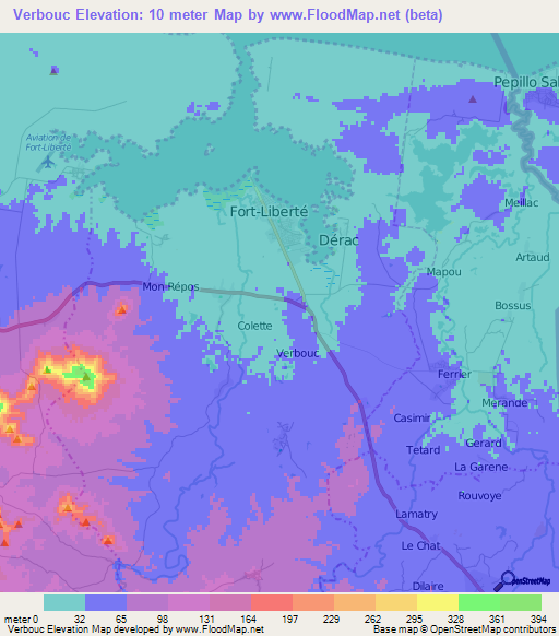 Verbouc,Haiti Elevation Map