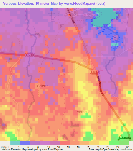 Verbouc,Haiti Elevation Map