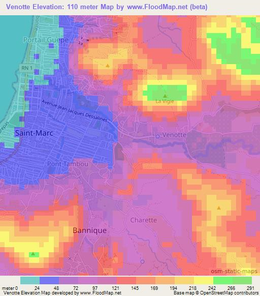 Venotte,Haiti Elevation Map