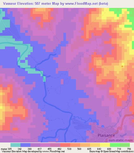 Vasseur,Haiti Elevation Map