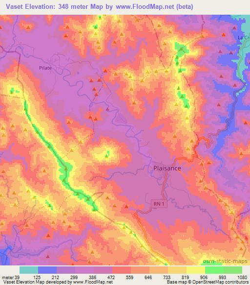 Vaset,Haiti Elevation Map