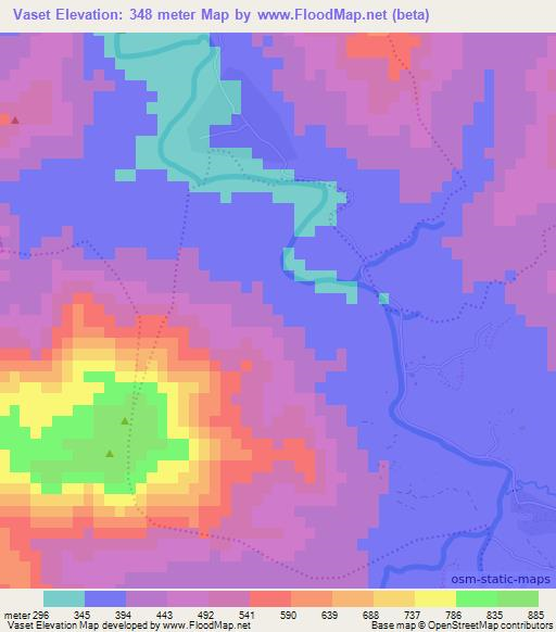 Vaset,Haiti Elevation Map