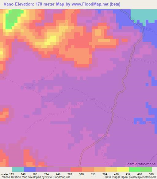 Vano,Haiti Elevation Map