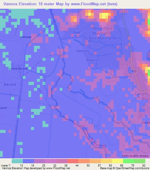 Vannos,Haiti Elevation Map