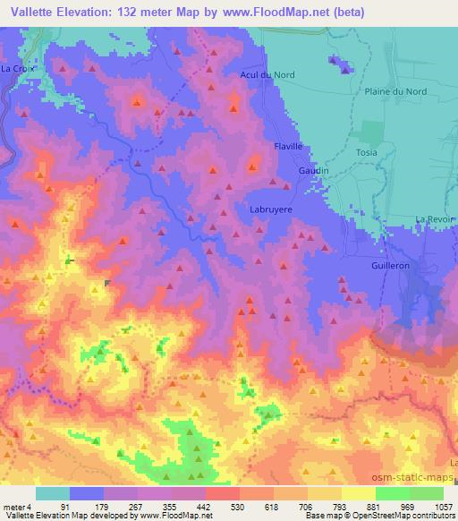 Vallette,Haiti Elevation Map