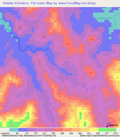 Vallette,Haiti Elevation Map