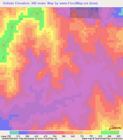 Vallade,Haiti Elevation Map