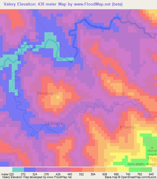 Valery,Haiti Elevation Map