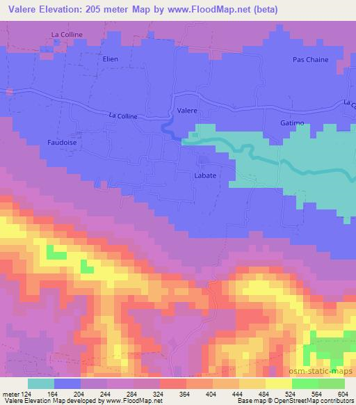 Valere,Haiti Elevation Map