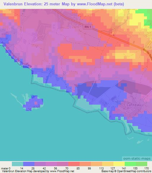 Valenbrun,Haiti Elevation Map