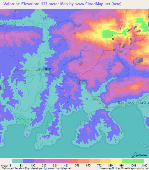 Valbrune,Haiti Elevation Map