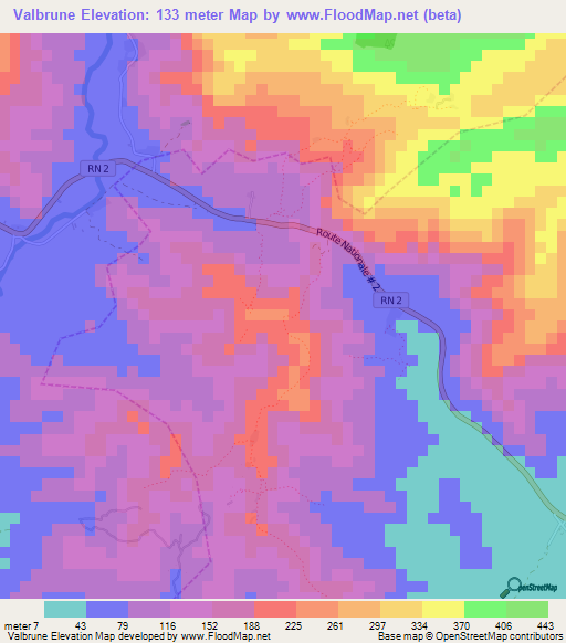 Valbrune,Haiti Elevation Map