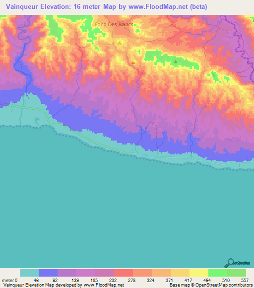 Vainqueur,Haiti Elevation Map