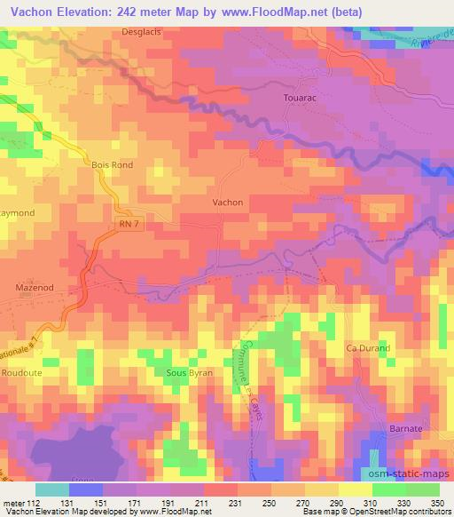 Vachon,Haiti Elevation Map