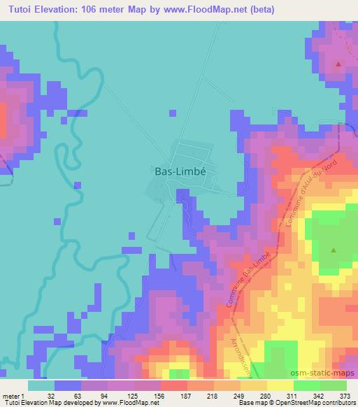 Tutoi,Haiti Elevation Map