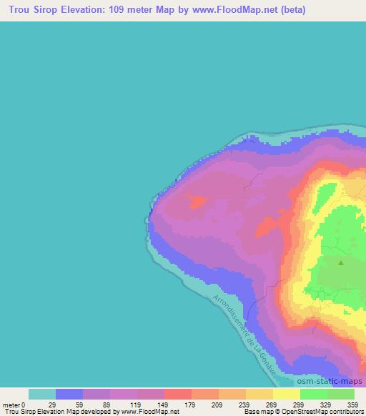 Trou Sirop,Haiti Elevation Map