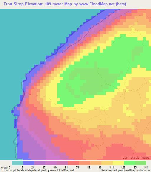 Trou Sirop,Haiti Elevation Map