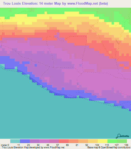 Trou Louis,Haiti Elevation Map