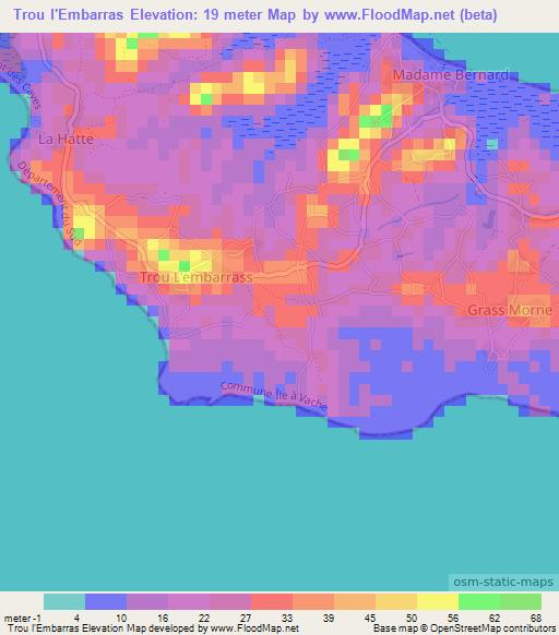 Trou l'Embarras,Haiti Elevation Map