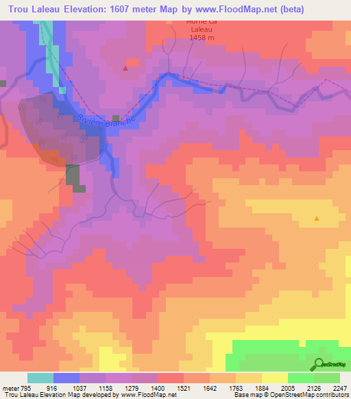 Trou Laleau,Haiti Elevation Map