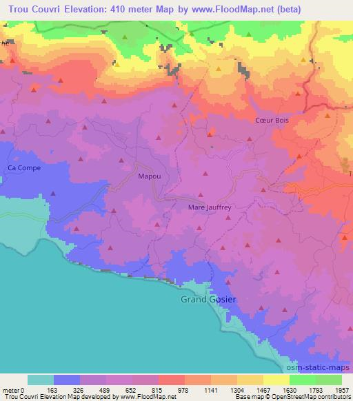 Trou Couvri,Haiti Elevation Map