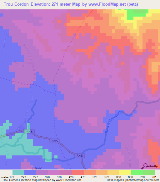 Trou Cordon,Haiti Elevation Map